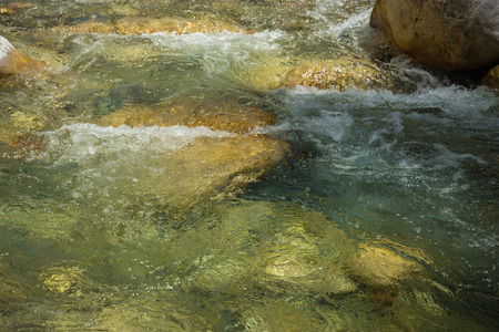 Mountain river gorge near Panta Vrexei in Evritania in Greece