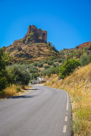 Scenic and beautiful  view to the mountain near Colomera in Spainの写真素材