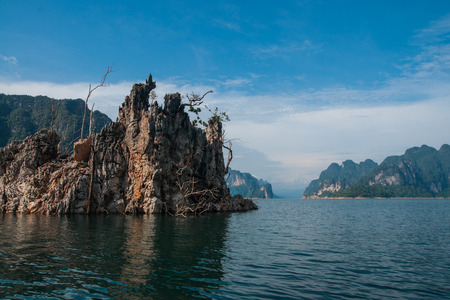Scenic and unique landscape at Chieou Laan lake in Thailand