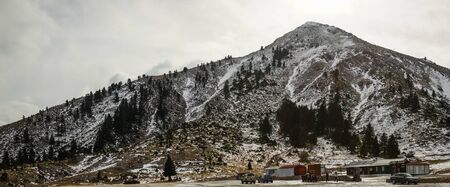 Winter mountain landscape near ski center on mount Helmos, Peloponnese, Greece