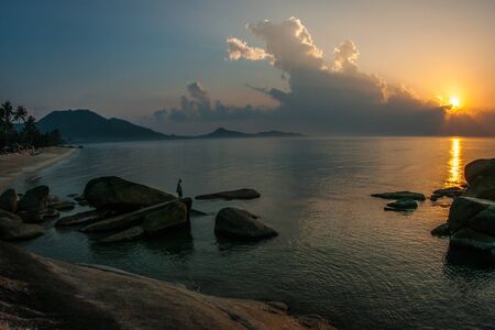 Beautiful seascape at Lamai beach on Samui island in Thailand