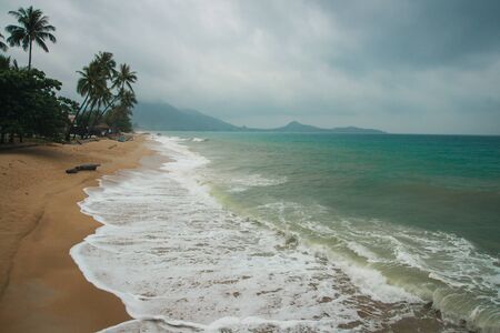 Beautiful seascape at Lamai beach on Samui island in Thailandの写真素材