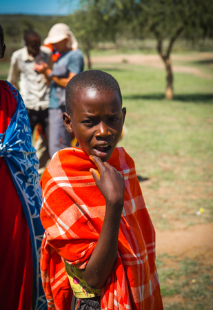Masai village, Kenia - Novembre 01, 2017, Woman of Masai village, Keniaのeditorial素材