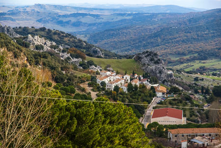 Cityscape at one of "Pueblos Blancos" Grazalema in Andalucia in Spainの写真素材