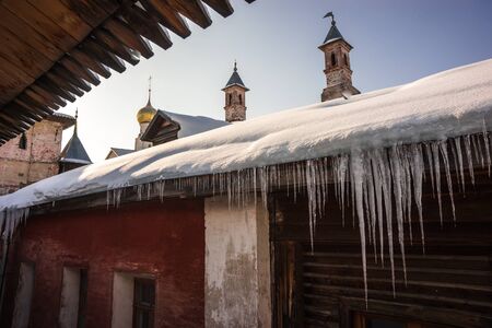 Image of Rostov Kremlin in  snow in winter, Russiaの写真素材