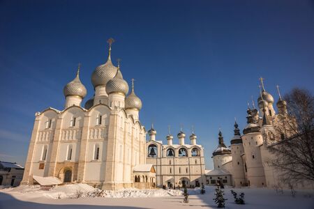 Image of Rostov Kremlin in  snow in winter, Russiaの写真素材