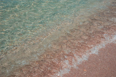 Image of sandy beach in Olenivka (Crimean Maldives) in the Crimea, Russiaの写真素材