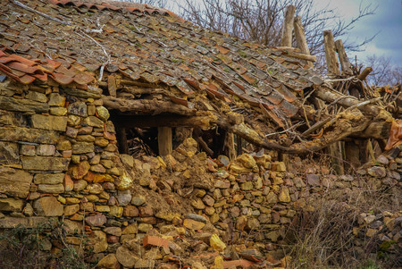 Urban autumn landscape in one of of  yellow cities of Spain  Alquiteの写真素材
