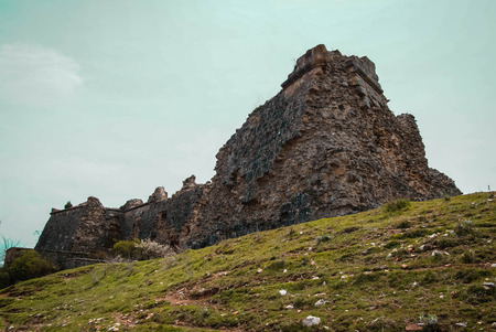 Image of medieval castle in San Leonarsdo de Yaque, Soria, Castilla y Leon, Spainの写真素材