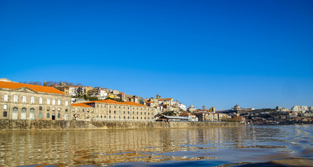 Scenic cityscape with river in Porto in Portugal
