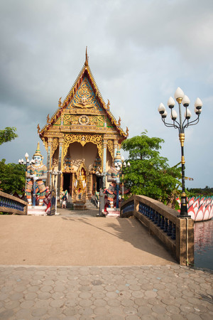 Koh Samui, Thailand - March 26, 2012 : Wat Plai Laem temple  at Koh Samui in  Surat Thani in Thailandのeditorial素材