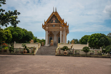Wat Plai Laem temple  at Koh Samui in  Surat Thani in Thailandの写真素材