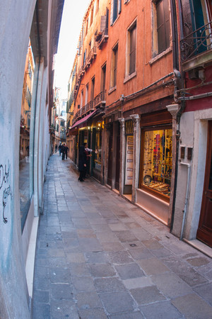 Venice, Italy - MARCH 23, 2011:  People  on canal of Venice, Italyのeditorial素材