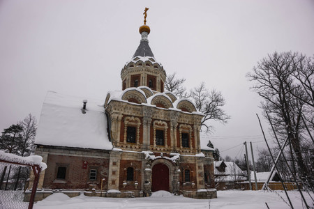 Image of ruined church in the Khrapovitsky estate in the Vladimir region in Russia