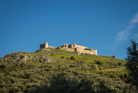 Image of ruins of  medieval castle in Argos on Peloponnese in Greeceの写真素材