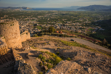 Image of ruins of  medieval castle in Argos on Peloponnese in Greeceの写真素材