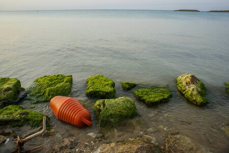 Deserted beach near Torre Guacheto in Puglia in Italyの写真素材