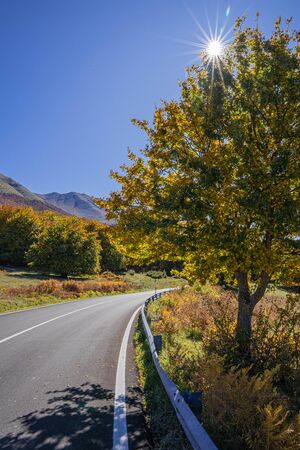 Image of early autumn in the mountains of Abruzzo, Italyの写真素材