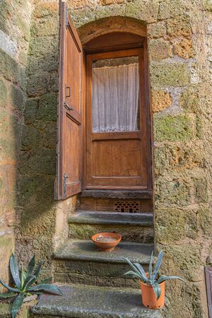 Cityscape  at medieval city of Civita di Bagnoregio in Lazio, Italyの写真素材