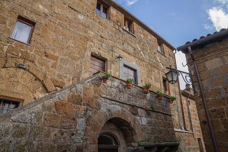 Cityscape  at medieval city of Civita di Bagnoregio in Lazio, Italyの写真素材