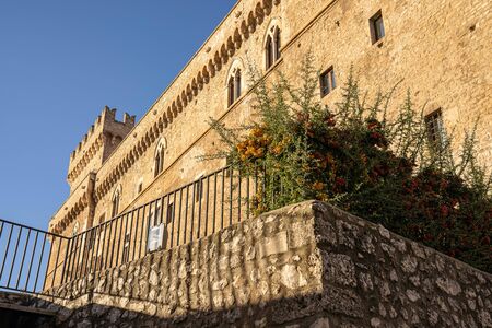 Image of medieval castel Piccolomini at Celano in Abruzzo, Italyの写真素材