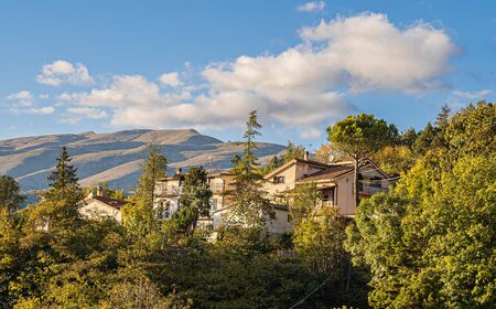 Cityscape  at Celano in Abruzzo in Italyの写真素材