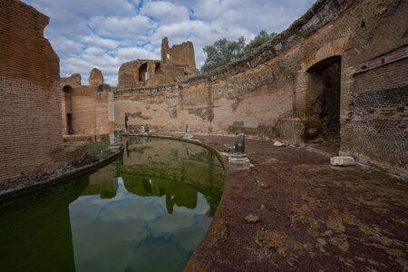 Ruins of Teatro Marittimo at Villa Adriana in Tivoli,Roma, Italy