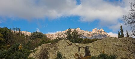 Picturesque mountain landscape in the Crimean park in Russia