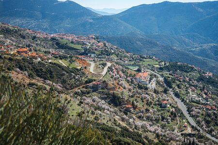 Picturesque mountain views near Parnassus in Greeceの写真素材