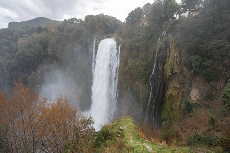 Image of Marble waterfall near Terni in Umbria, Italyの写真素材