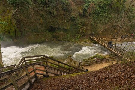 Image of Marble waterfall near Terni in Umbria, Italyの写真素材