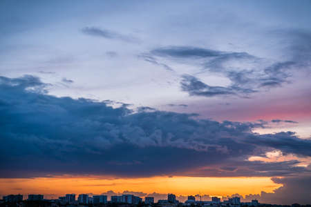 Sky with clouds at sunset in Rome in Italy
