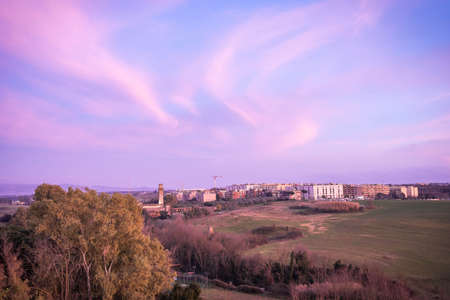 Sky with clouds at sunset in Rome in Italy