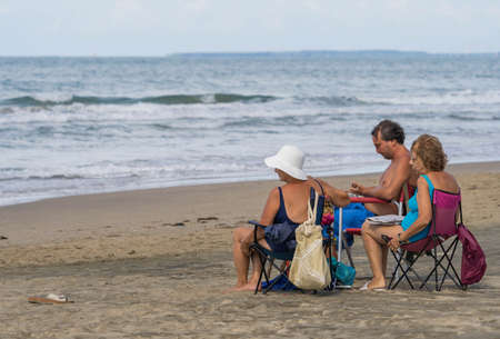 Bufalara, Italy - Septembre 02, 2020, Group of people at Bufalara Beach in the Latina province of Italy. Non-compliance with social distance during the second wave of coronavirus (covid19)のeditorial素材