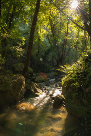 Waterfall Monte Gelato in Lazio in Italyの写真素材