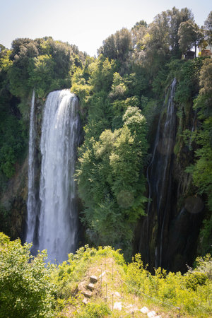 Image of Marble waterfall near Terni in Umbria in Italy during low tide