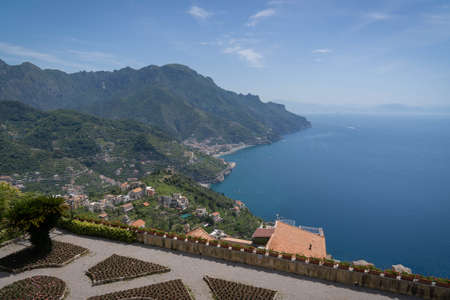 Scenic sea view in Ravelo on Amalfi Coast in Campania in Italy