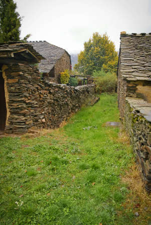 Urban autumn landscape in one of black cities of Spain Robleluengo