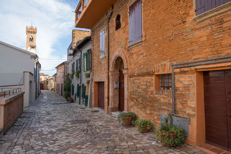 Cityscape on the streets of Borgo Santarcangelo di Romagna in Emilia Romagna in Italy