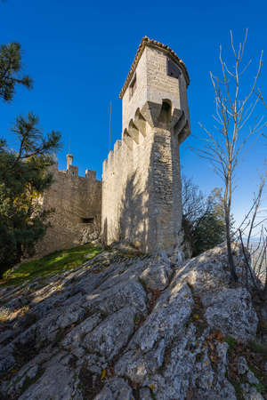 Image of Guaita or the first tower of the Republic of San Marinoの写真素材