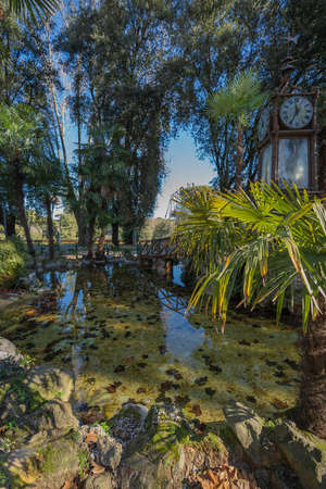 hydrochronometer in the public park Pincian Hill, Villa Borghese gardens, Rome, Italyの写真素材