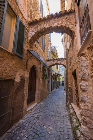Beautiful cityscape in Borgo Alatri in Fronzinone province in Italyの写真素材