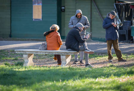 Rome, Italy - December 19, 2021, People on a walk in the Pincho Gardens in Rome, Italyのeditorial素材
