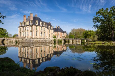 Chateau-de-la-Ferte Saint-Aubin from Garden in the morningのeditorial素材