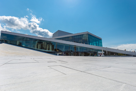 Side view of the opera House in Osloのeditorial素材