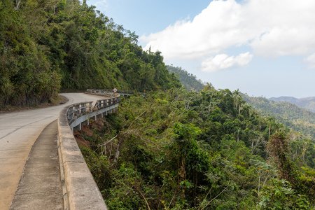 view over the Alejandro de Humboldt National Park on the road to santiago de cuba. region guantanamo cuba.の写真素材