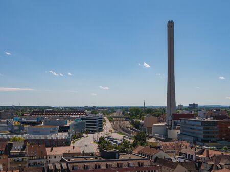 Aerial view on a sunny day over the city of Erlangen Germanyのeditorial素材