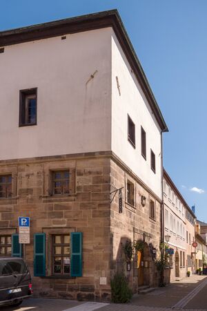 Erlangen, Germany, August 18, 2019: Wide shot of the Former water tower of the city of Erlangen Germanyのeditorial素材