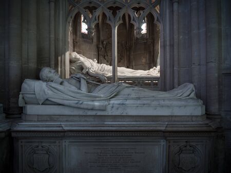 Dreux, France, April 30, 2019: Tomb and memorial of a member of the royal family and his wife inside of the Chapel Royal Saint Louisのeditorial素材