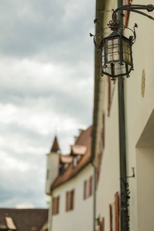 Etzelwang, Germany, May 25, 2017: Neidstein Castle is a 16th century castle in the Bavarian Upper Palatinate. Beautiful lantern and exterior facade of the main building. From 2006 to 2009 owned by Nicolas Cageのeditorial素材